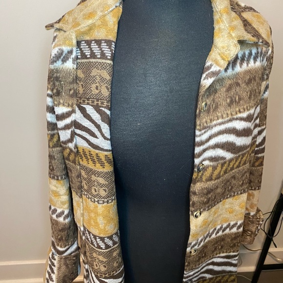 12th Tribe - Animal Print Button Up Cardigan Sweater - Picture 7 of 11